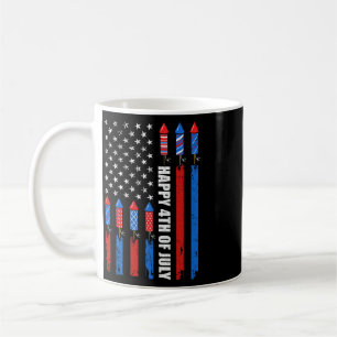 Happy 4th Of July American Flag Fireworks Patrioti Coffee Mug