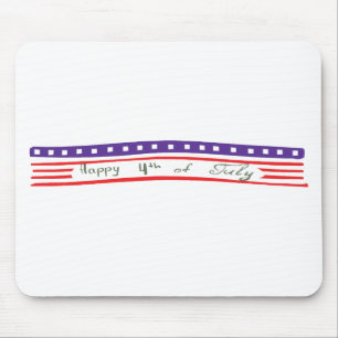 Happy 4th of July American Flag Mouse Pad