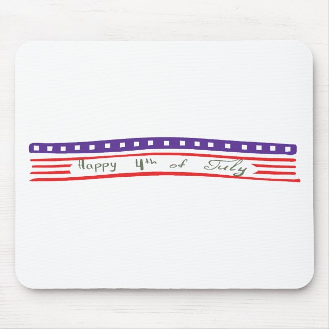 Happy 4th of July American Flag Mouse Pad (Front)