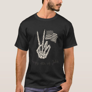 Happy 4Th Of July American Flag Peace Sign T-Shirt