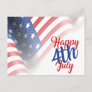 Happy 4th of July American Flag  Postcard
