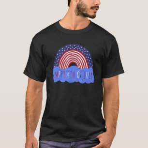 Happy 4th Of July American Flag Rainbow 1 T-Shirt