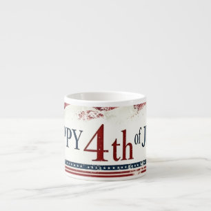 Happy 4th of July - American Flag Vintage Design Espresso Cup