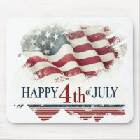 Happy 4th of July - American Flag Vintage Design