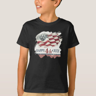 Happy 4th of July - American Flag Vintage Design T-Shirt