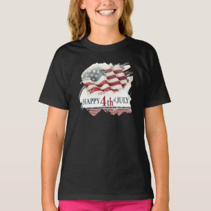 Happy 4th of July - American Flag Vintage Design T-Shirt
