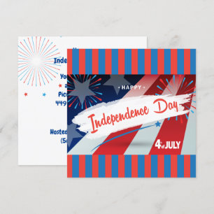 Happy 4th of July American USA Flag Personalise Invitation