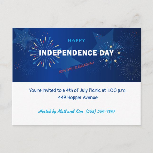 Happy 4th of July American USA Independence day Postcard (Front)