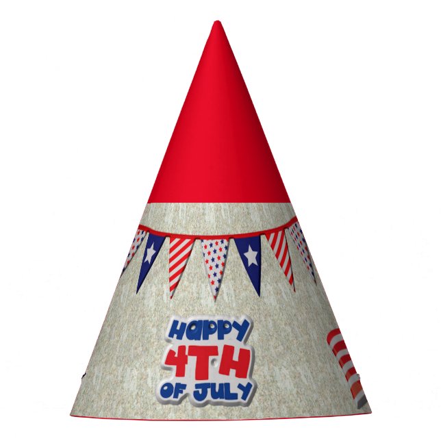 Happy 4th of July America's Birthday Party Hat (Front)