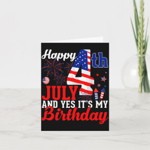 Happy 4th of july and birthday independence day card