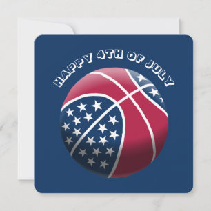 Happy 4th of July Basketball Holiday Card