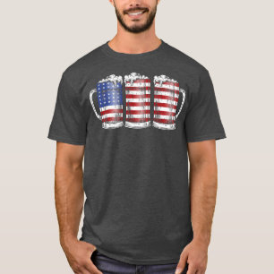 Happy 4th Of July Beer Celebrating Freedom Flag T-Shirt