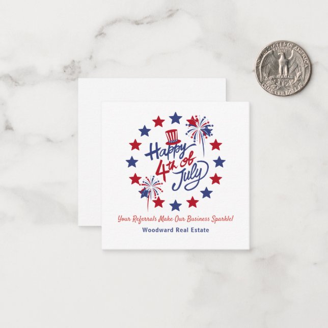 Happy 4th of July Business Sparkle | Realtor Mini  Card (Front/Back In Situ)