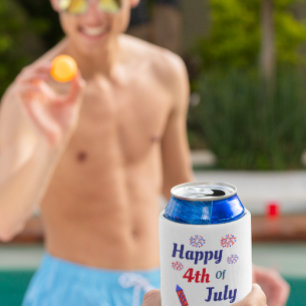 Happy 4th Of July Can Cooler