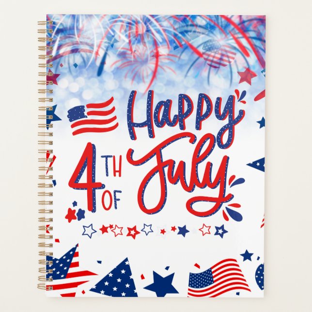 Happy 4th Of July Celebration Calendar Planner (Front)