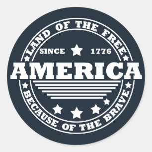Happy 4th of july classic round sticker