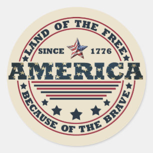 Happy 4th of july classic round sticker