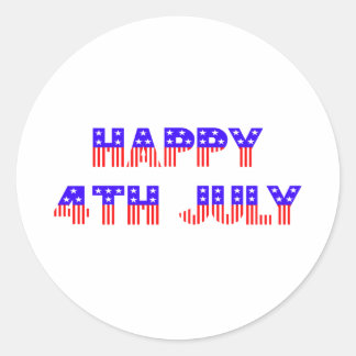 Happy 4th of July Classic Round Sticker