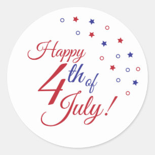 Happy 4th of July Classic Round Sticker
