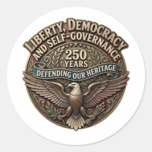 HAPPY 4TH OF JULY CLASSIC ROUND STICKER