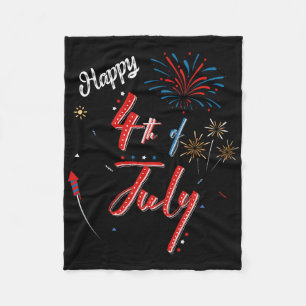 Happy 4th Of July Cool Independence Day Men Women Fleece Blanket