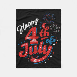 Happy 4th Of July Cool Independence Day Patriotic  Fleece Blanket