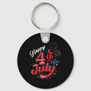 Happy 4th Of July Cool Independence Day Patriotic Key Ring