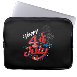 Happy 4th of July Cool Independence Day Patriotic Laptop Sleeve