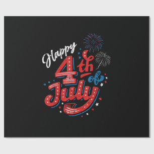 Happy 4th of July Cool Independence Day Patriotic Wrapping Paper
