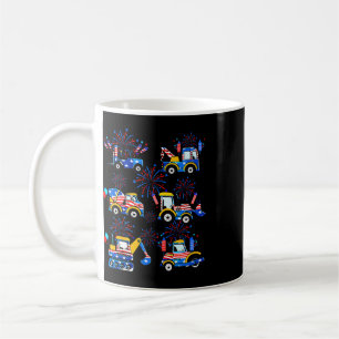 Happy 4th Of July Crane Excavator Construction Tod Coffee Mug