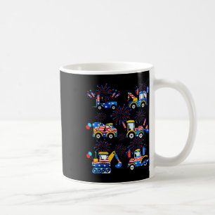 Happy 4th Of July Crane Excavator Construction Tod Coffee Mug
