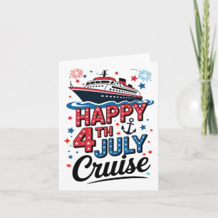 Happy 4th Of July Cruise Family Matching Red White Card