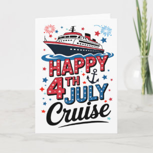 Happy 4th Of July Cruise Family Matching Red White Card