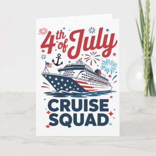 Happy 4th Of July Cruise Family Matching Red White Card
