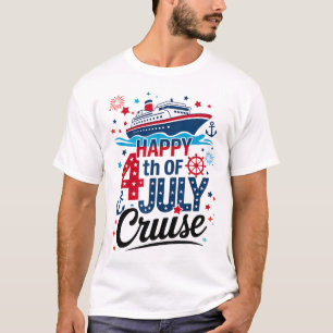 Happy 4th Of July Cruise Family Matching Red White T-Shirt