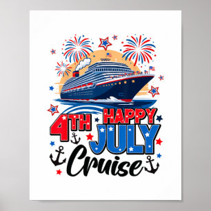 Happy 4th Of July Cruise Patriotic Family Matching Poster