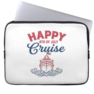 Happy 4th of July Cruise Patriotic Ship Design_1 Laptop Sleeve