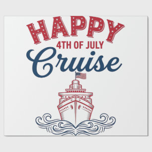 Happy 4th of July Cruise Patriotic Ship Design_1 Wrapping Paper