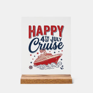 Happy 4th of July Cruise Vintage Patriotic Shirt_1 Acrylic Sign