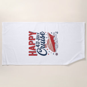 Happy 4th of July Cruise Vintage Patriotic Shirt_1 Beach Towel