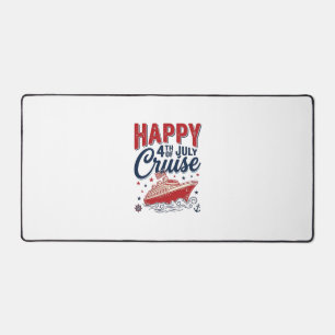 Happy 4th of July Cruise Vintage Patriotic Shirt_1 Desk Mat