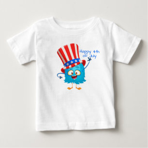 Happy 4th of July Cute Monster Baby T-Shirt