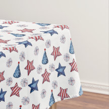 Happy 4th of July Cute Party Pattern Tablecloth