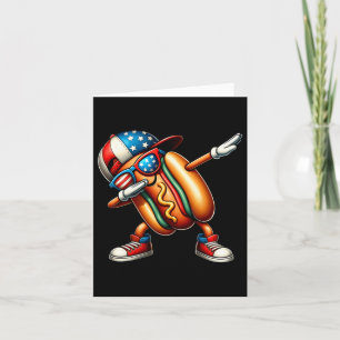 Happy 4th Of July Dabbing Hot Dog Funny Usa Boys K Card