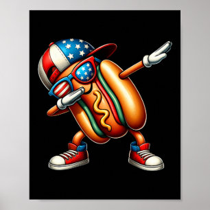 Happy 4th Of July Dabbing Hot Dog Funny Usa Boys K Poster