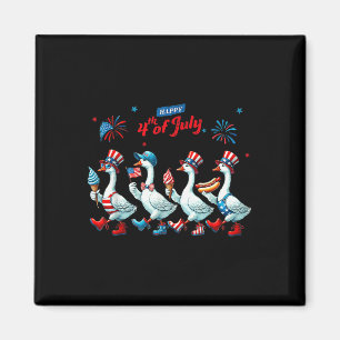 Happy 4th Of July Ducks Goose Us Flag 4th Of July Magnet