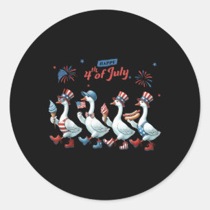 Happy 4th Of July Ducks Ice Cream Independence Day Classic Round Sticker