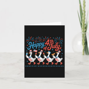 Happy 4th Of July Ducks Independence Day American Card