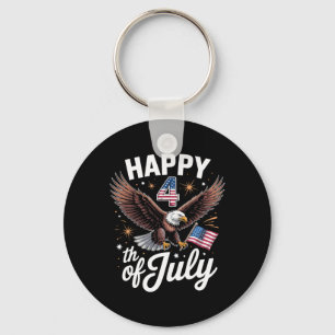 Happy 4th Of July Eagle Flag Usa Independence Key Ring