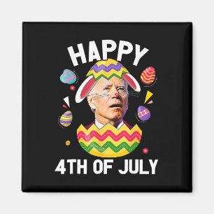 Happy 4th Of July Easter Funny Bunny Confused Joe Magnet